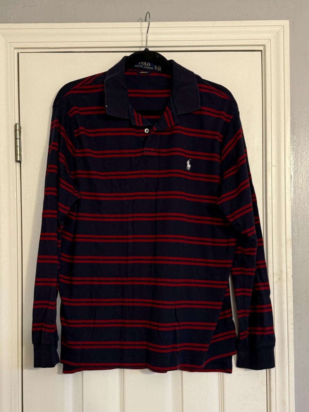 Ralph Lauren Navy Polo with Red Stripes